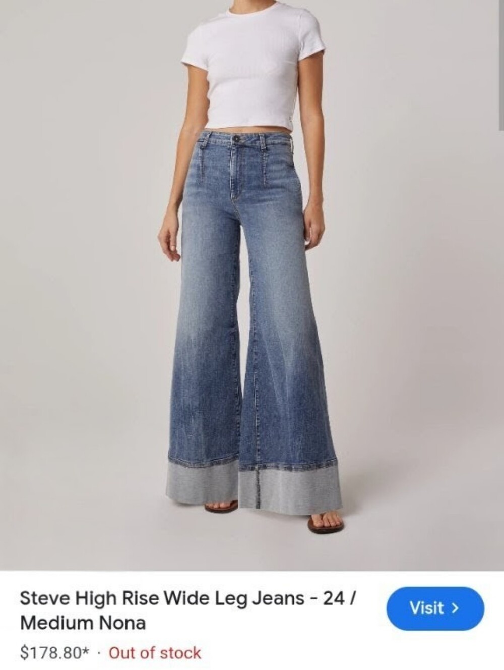 Edyson Steve High Rise Wide leg Jeans Medium  Nona Sz 30